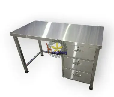 Bàn Làm Việc Inox 201 Có 3 Học Kéo Kích Thước 1000 *500 * 750mm