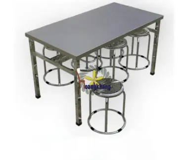Bàn Ăn Công nghiệp 6 Ghế Đôn Kích Thước 1600 *750 *750mm