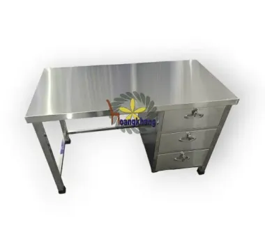 Bàn Làm Việc Inox 201 Có 3 Học Kéo Kích Thước 1200 *600 * 750mm