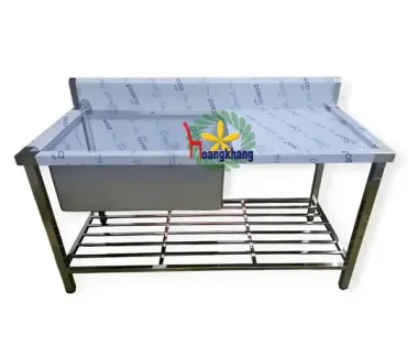 Chậu Rửa 1 Hộc Có Bàn Thao Tác Có Kệ Dưới