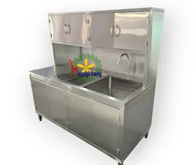 Chậu Rửa Công Nghiệp Inox 3 Hộc