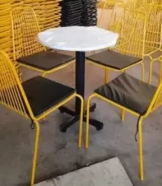 Bàn ghế cafe sân vườn, ghế sắt cafe sơn đủ màu