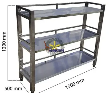 Kệ Inox 3 Tầng Phẳng
