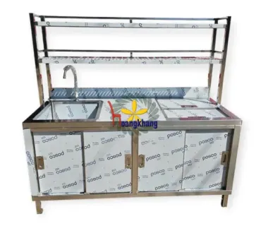 Chậu Rửa 1 Hộc Có Bàn Thao Tác Có Kệ Dưới