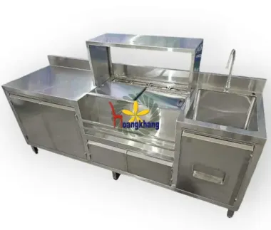 Tủ Inox Quầy Cafe Có Thùng Đá