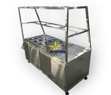 Tủ Hâm Nóng Thức Ăn 10 Khay Có Bàn Thao Tác Inox 304