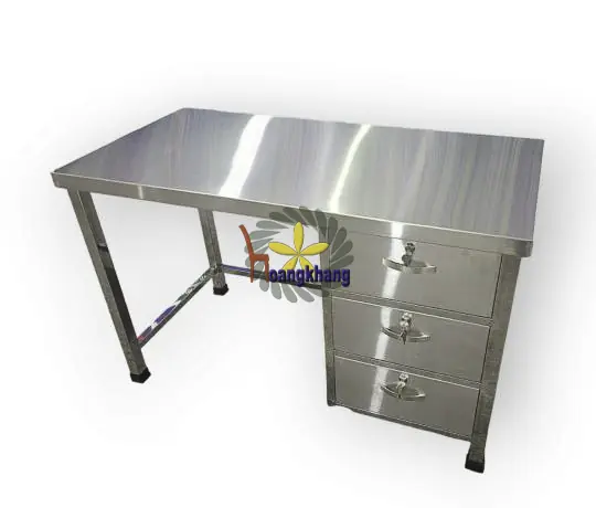 Bàn Làm Việc Inox 201 Có 3 Học Kéo Kích Thước 1000 *500 * 750mm