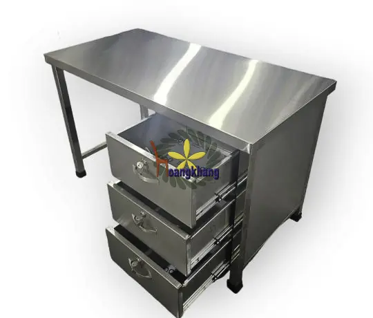 Bàn Làm Việc Inox 304 Có 3 Học Kéo Kích Thước 1200 *600 * 750mm