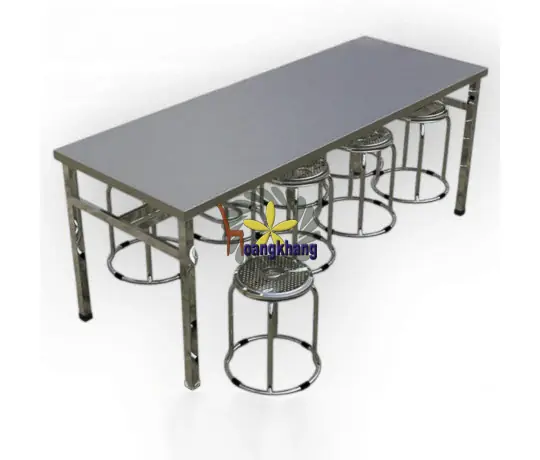 Bàn Ăn Công nghiệp 8 Ghế Đôn Kích Thước 1800 *750 * 750mm