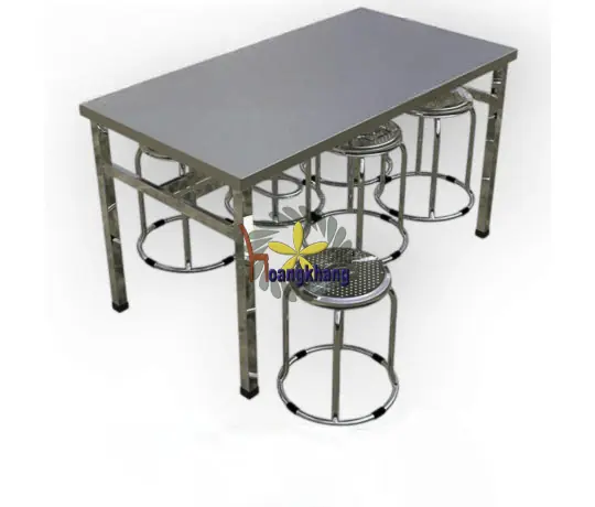 Bàn Ăn Công nghiệp 6 Ghế Đôn Kích Thước 1400 *750 *750mm