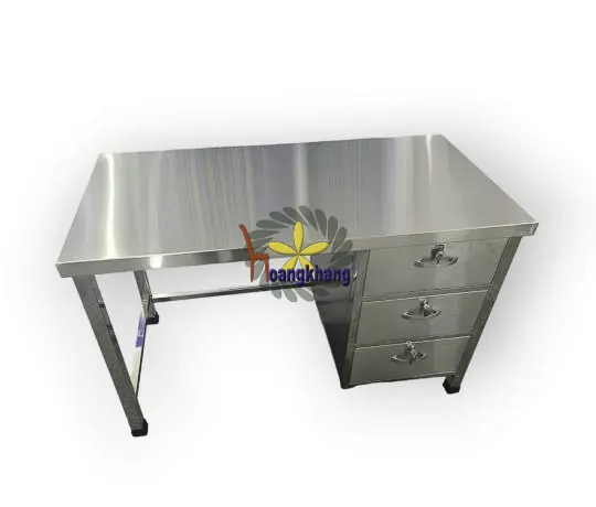 Bàn Làm Việc Inox 201 Có 3 Học Kéo Kích Thước 1200 *600 * 750mm