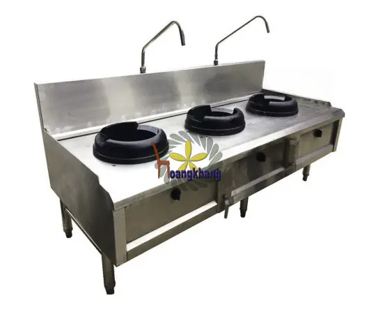 Bếp Á 3 Họng Kiềng Gang Inox 304