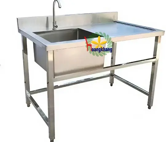 Chậu Rửa Công Nghiệp 1 Hộc Có Bàn Thao Tác