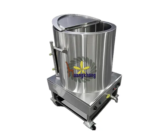 Nồi Nấu Cháo 150 Lít Điện Liền Inox 304 Có Bánh Xe
