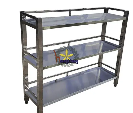 Kệ Inox 304 Mặt Phẳng 3 Tầng 1000*400*1200
