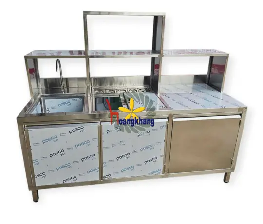 Quầy pha chế Inox 304 Kích Thước 1800*700*800/1500mm