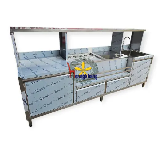 Quầy pha chế Inox 304 2500*700*800/1250mm