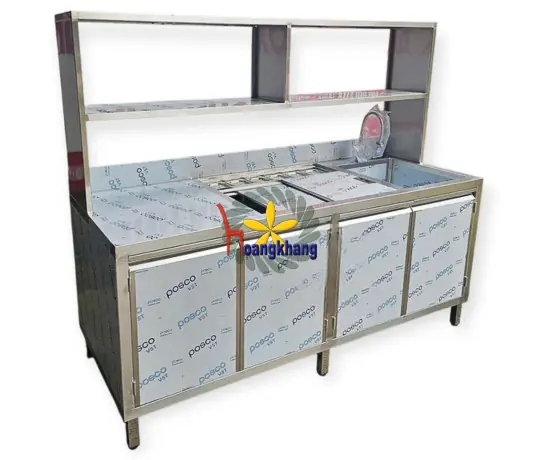 Quầy pha chế Inox 304 Kích Thước 1800*700*1525mm