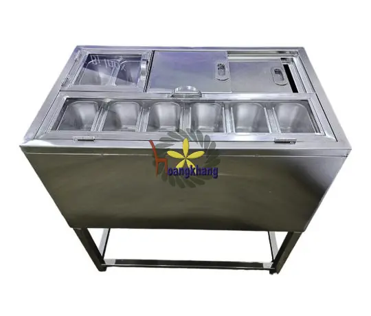 Thùng Đá Inox Kèm Khay Topping