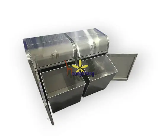 Thùng Rác 2 Ngăn Inox 304