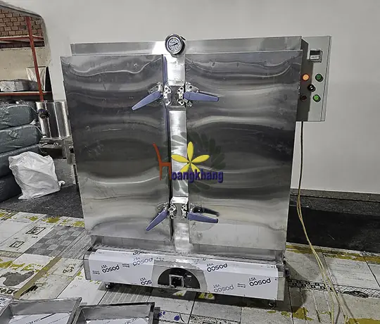 Tủ Hấp Cơm 100 kg Điện Và Ga Inox 304