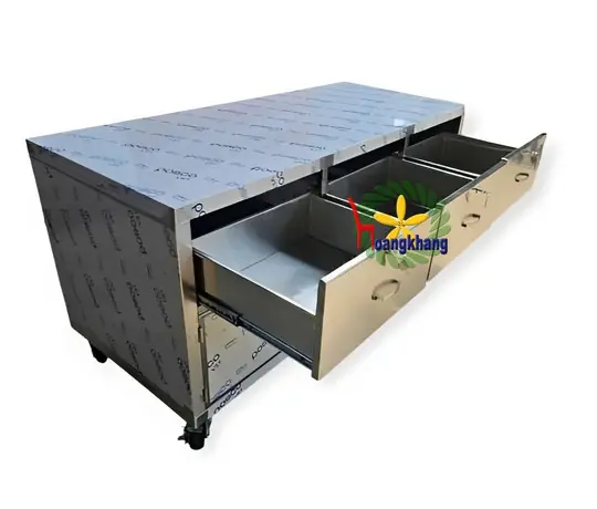 Bàn Tủ Inox 3 Học Kéo