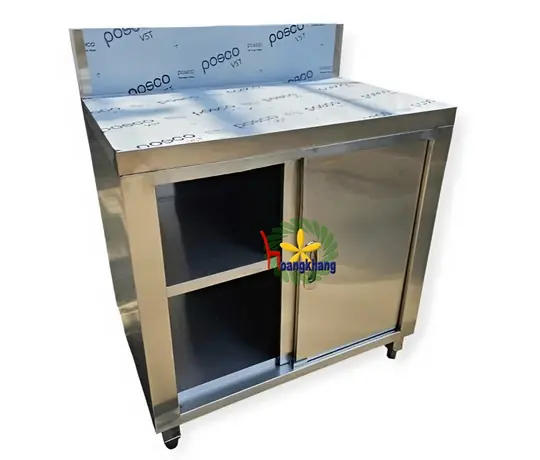 Tủ Inox 304 Cửa Lùa Có Gáy