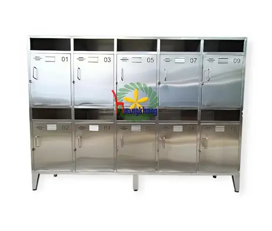 Tủ Locker Inox 10 Ngăn Có Khóa